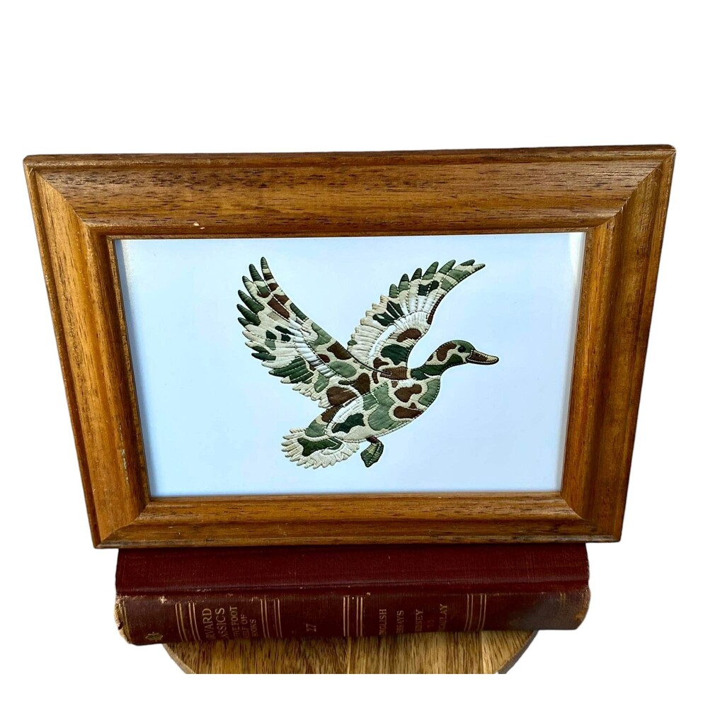 Camo Duck Print in a Wood Frame 7"x 9"